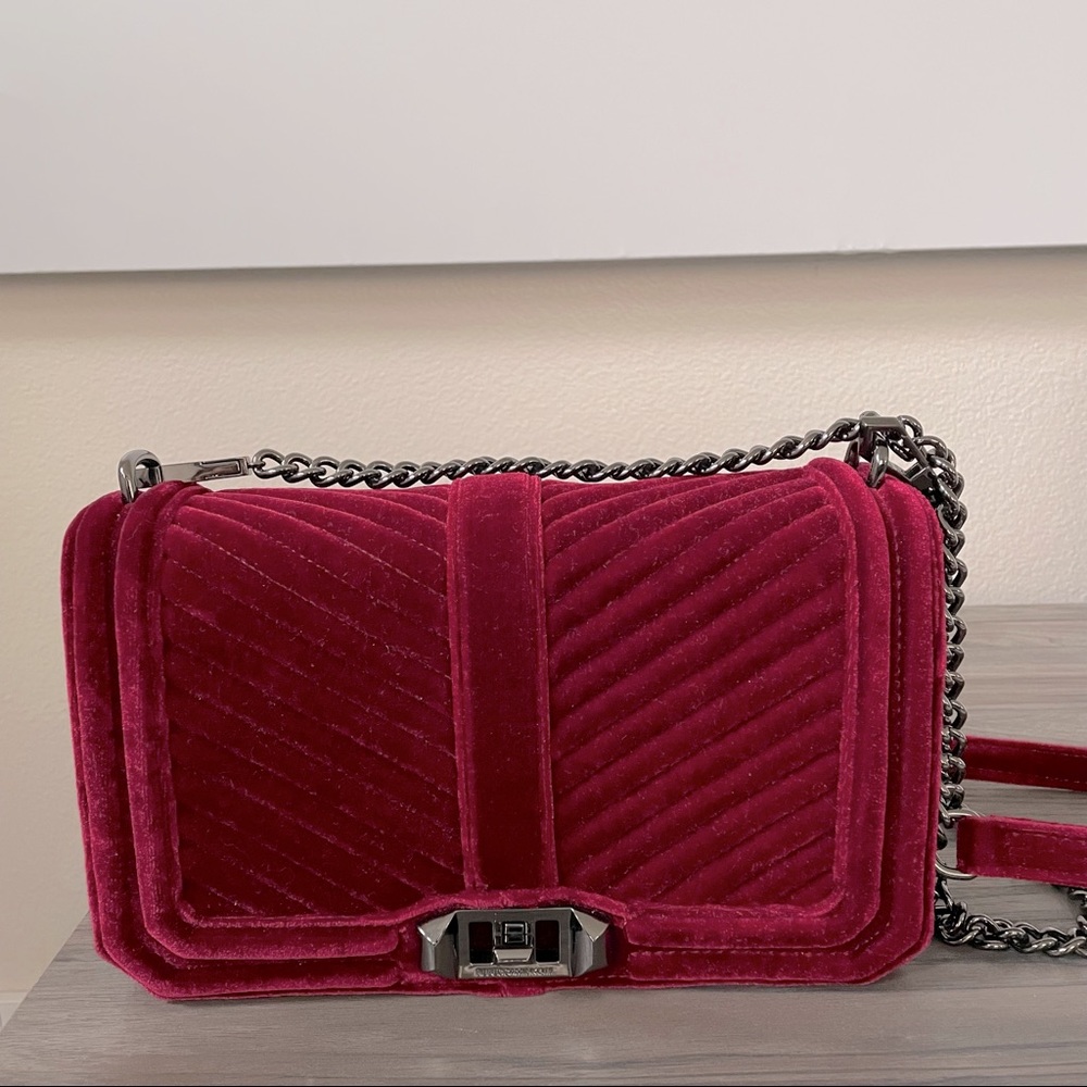 Rebecca minkoff Love chevron velvet crossbody